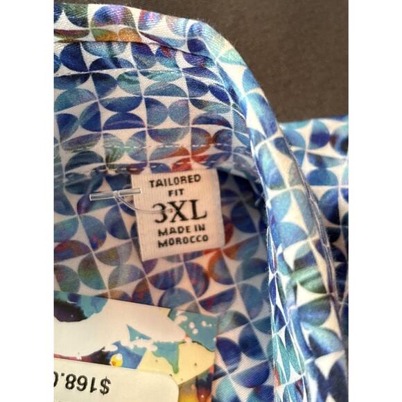 NWT Robert Graham Venlow Shirt Blue Mens 3XL Long Sleeve Geometric AOP $168 - Picture 15 of 15